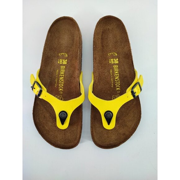 Birkenstock Women's Yellow Strap Thong Sandals Size 7 US - Picture 4 of 10